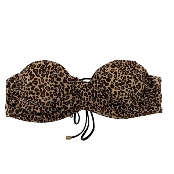 Victorias Secret Bikini Top 36B Strapless Animal Print Underwired Corset Back - Picture 1 of 8